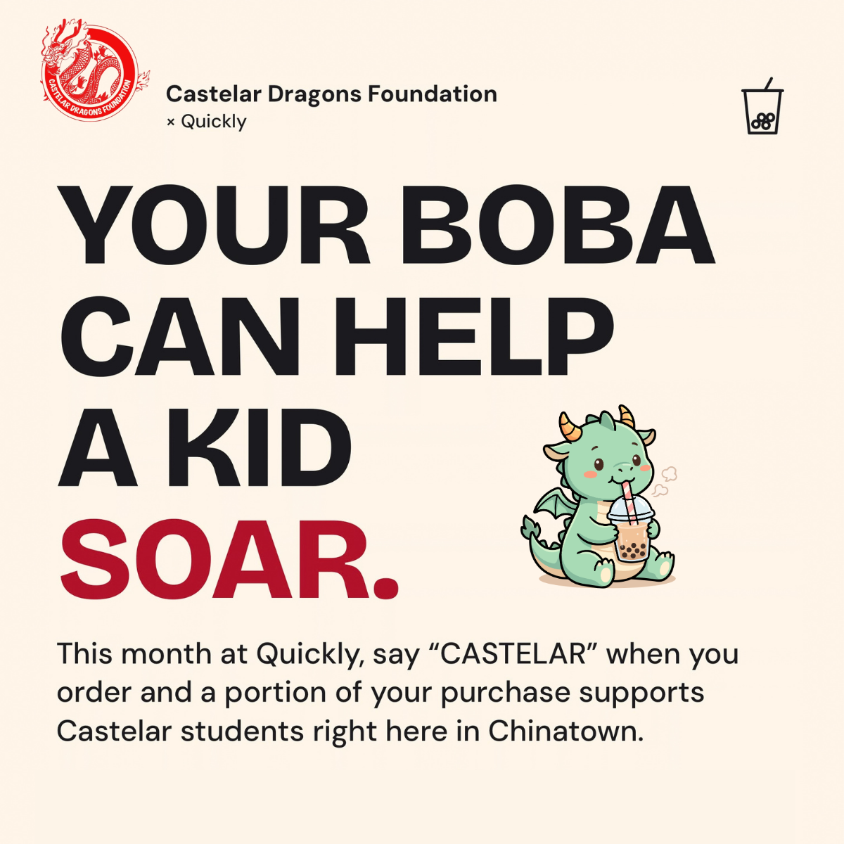 🧋Sip &amp; Support: Castelar at Quickly Boba
