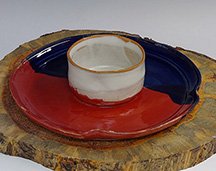 10" Red White & Blue Chip N Dip Tray