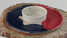 10" Red White & Blue Chip N Dip Tray