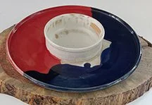10" Red White & Blue Chip N Dip Tray