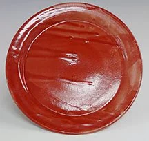 Handcrafted-Ceramic-Party-Plate-Drippy-Red-Glaze
