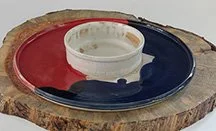 10" Red White & Blue Chip N Dip Tray
