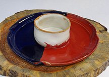 10" Red White & Blue Chip N Dip Tray