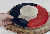 10" Red White & Blue Chip N Dip Tray