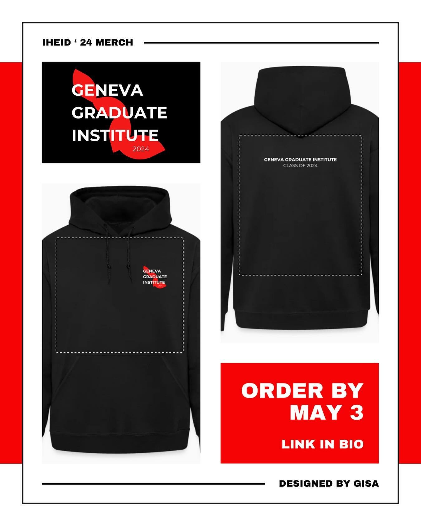 Institute Merch Drop!!! ✨🚨

These hoodies were designed by GISA to celebrate the class of 2024! Created with you in mind for a comfy cozy way to say &mdash; hey, I actually do have a master&rsquo;s degree from IHEID!! (Go you🤩) 

Order yours from t