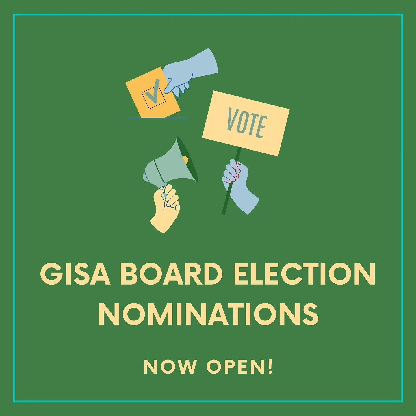 📢 SECOND ROUND OF NOMINATIONS CLOSE TOMORROW!!!!!

New &amp; returning students now have the chance to join the Graduate Institute Student Association (GISA) 🎉 

Represent students, organize events, and support initiatives!

🗳 Self-nominations are