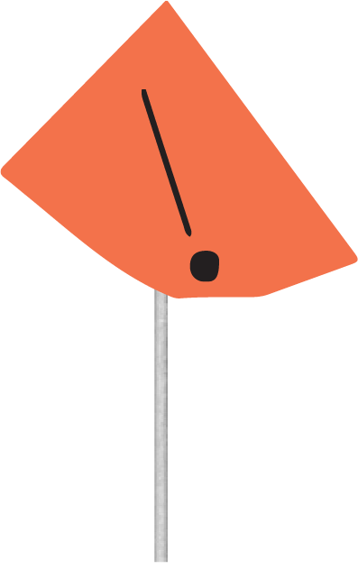 warning sign with an exclamation mark symbol.