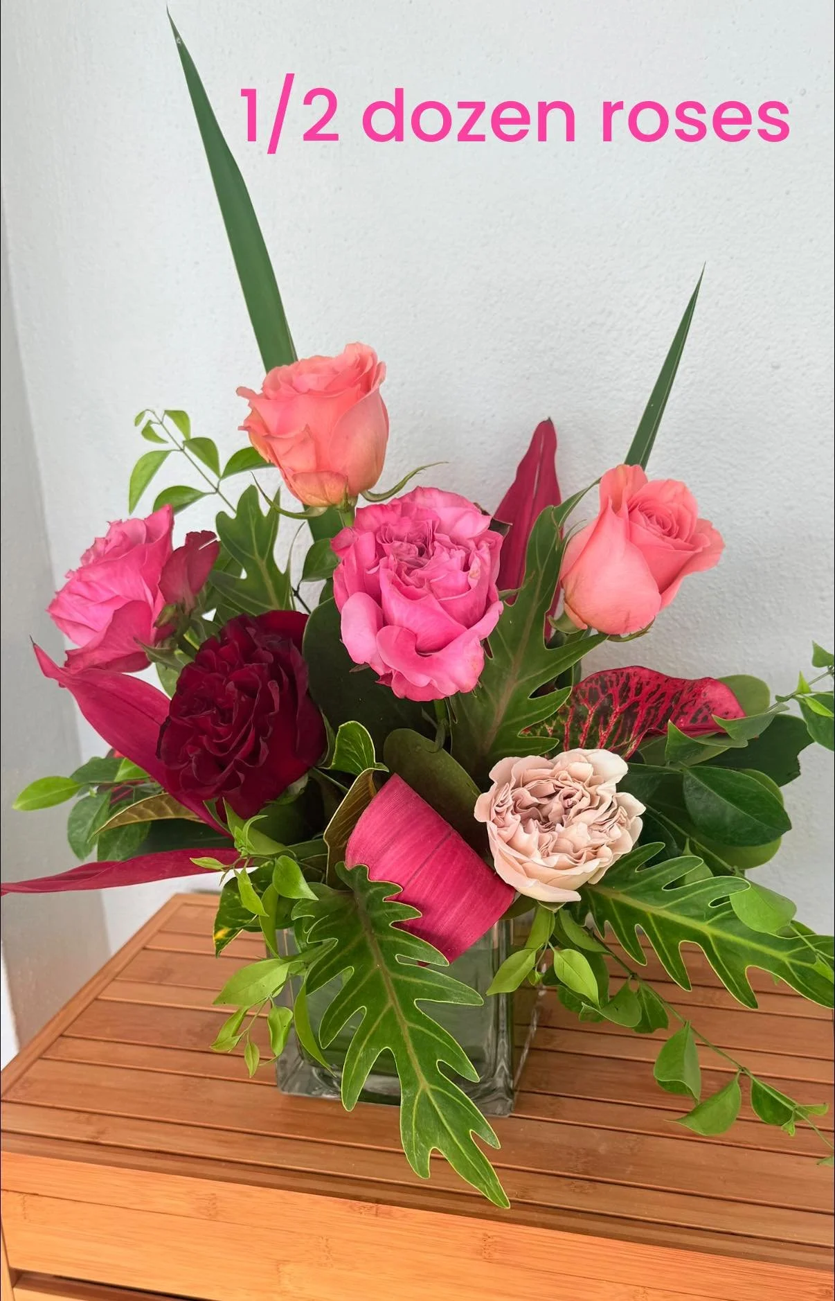 Assorted Rose Arrangement – Half Dozen