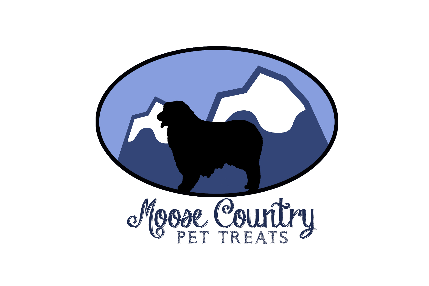The logo of Moose Country Pet Treats.