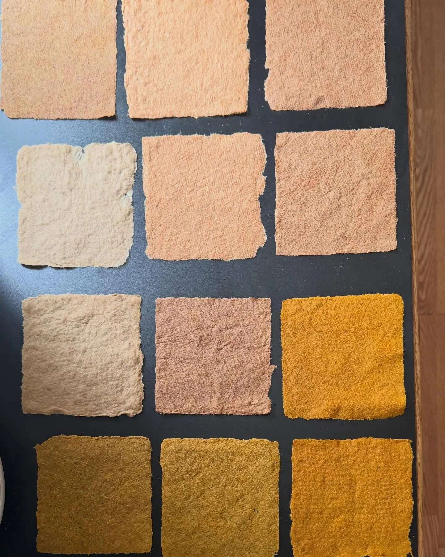 Hand made paper. Brown paper bag, cayenne, turmeric, chili, curry powders.  So fun!!