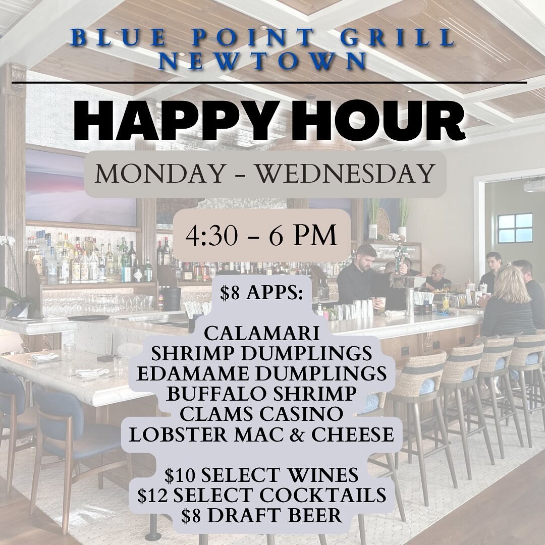 Monday, Tuesday and Wednesdays just got a lot more amazing!! We are offering Happy Hour Mon-Wed 4:30-6 as well as Lobster Fest!!! Come check it out! Book your reservation or come walk in! Cheers! 🦞🥂