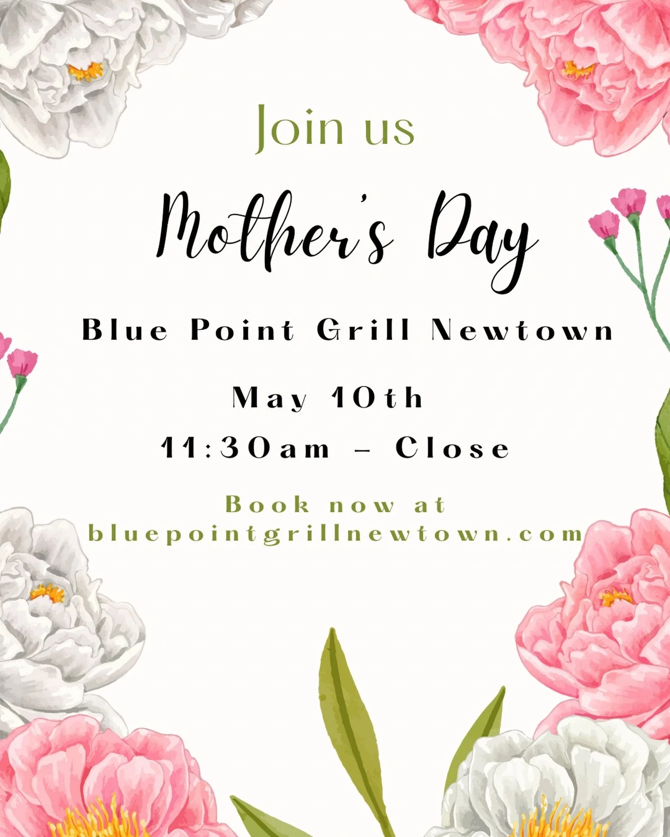 🌸 Make Mother&rsquo;s Day one to remember.

💐 Celebrate Mom at Blue Point Grill as we open at 11:30 AM for a relaxed and welcoming holiday dining experience she&rsquo;ll love.

🍽️ Enjoy the freshest seafood, seasonal specials, our signature raw ba