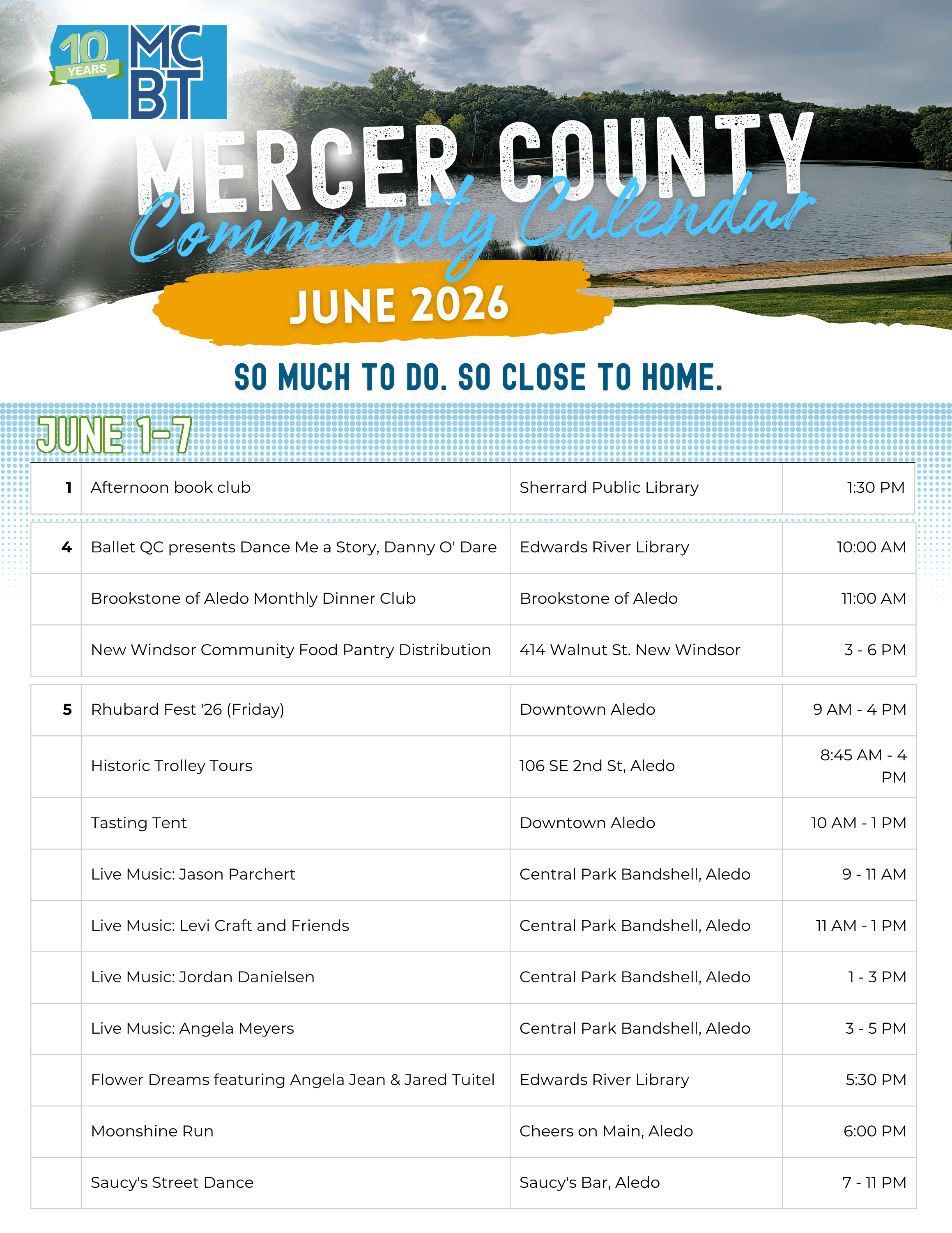 Mercer County Community Calendar page 1