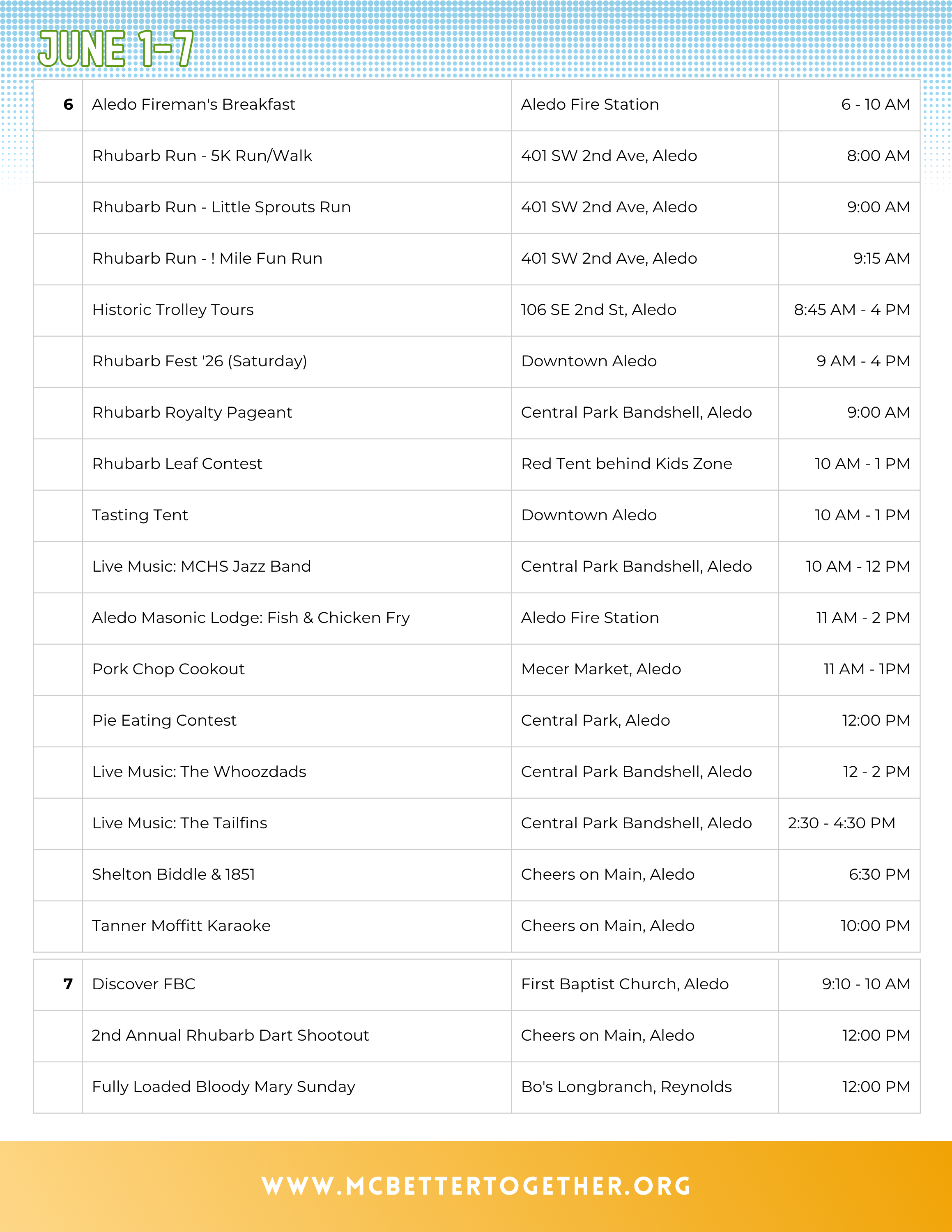Mercer County Community Calendar page 2