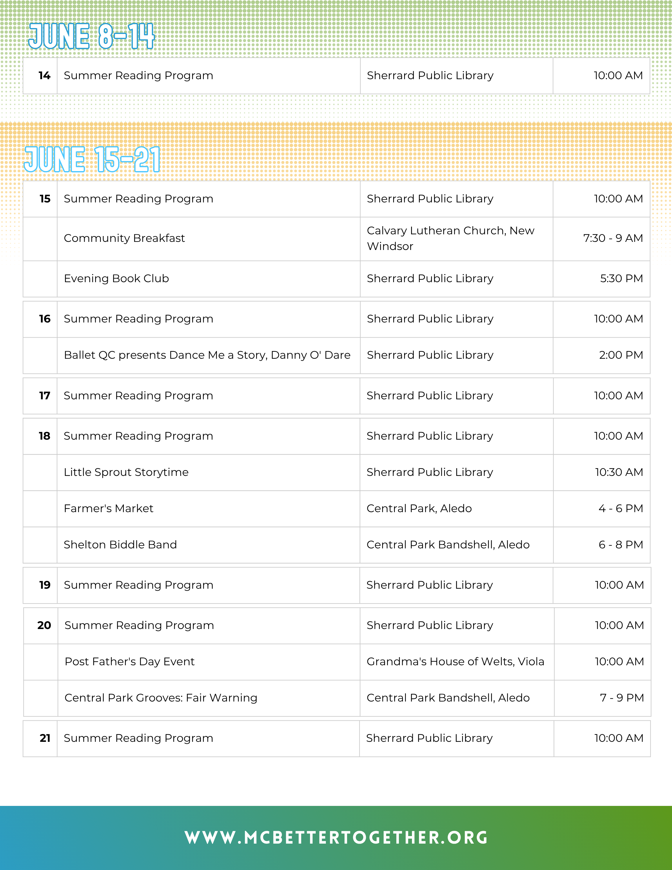 Mercer County Community Calendar page 4