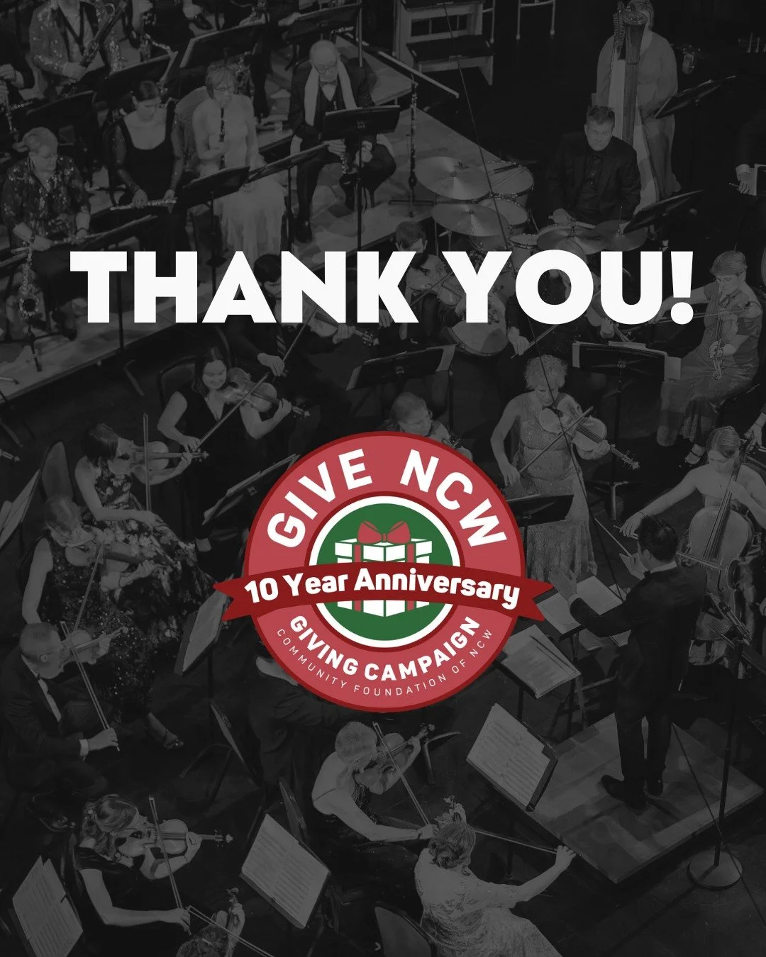 We are so grateful to our incredible community! Thanks to your generosity during Give NCW, the Wenatchee Valley Symphony Orchestra can continue bringing the power of live music to North Central Washington &mdash; from inspiring young musicians in our