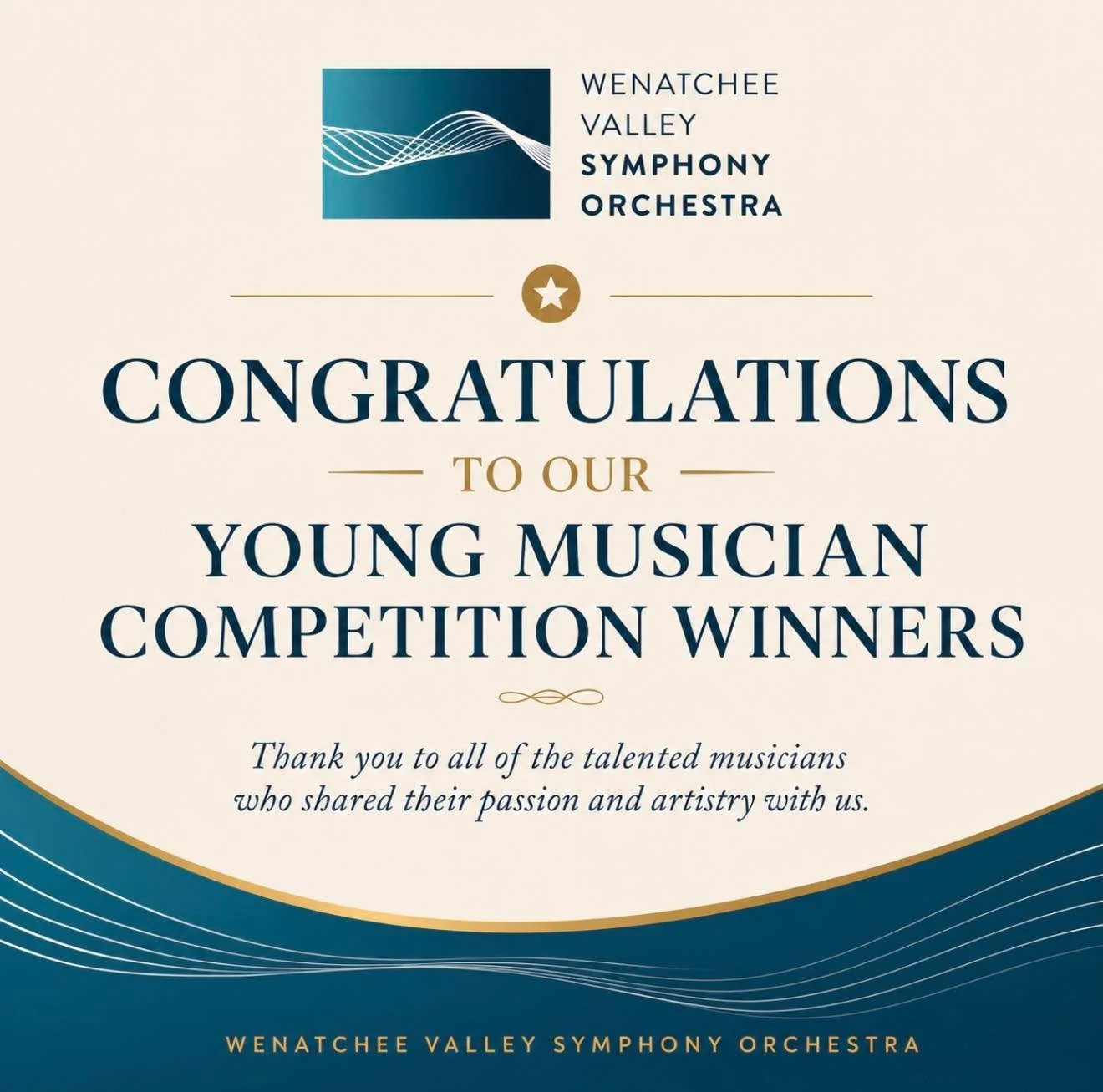 Please join us in congratulating the winners of the the 2026 Young Musician Competition hosted by the Wenatchee Valley Symphony Orchestra 🎶

🥇 1st Place &mdash; Daniel Henley, Marimba
Eastmont High School &bull; Student of Mike Conrad

🥈 2nd Place