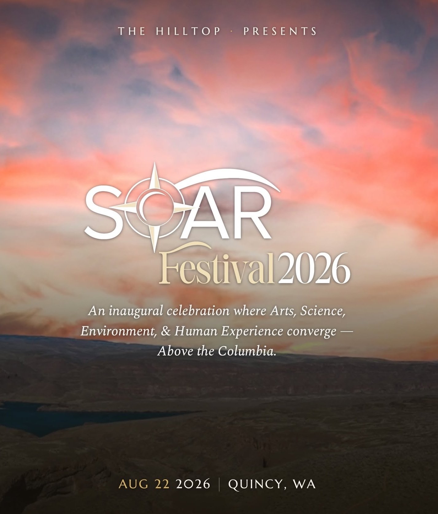 Something extraordinary is coming to the Columbia Gorge.

On August 22, the inaugural SOAR Festival brings together world-class music, inspiring conversations, art, science, and the natural beauty of The Hilltop for an unforgettable evening Above the
