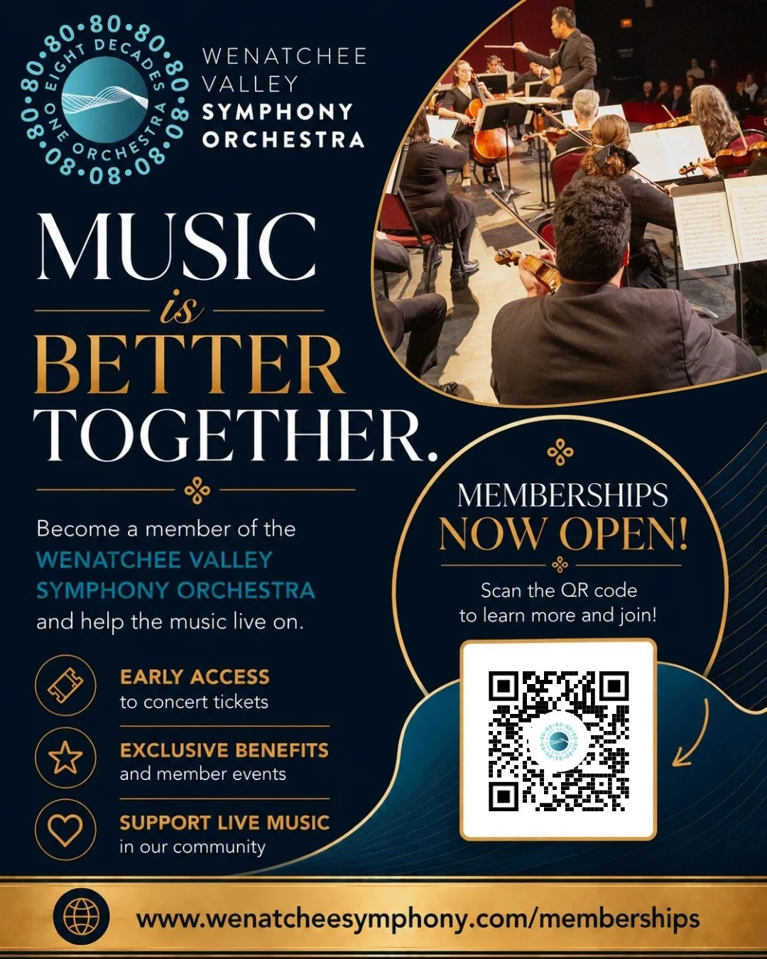 The Wenatchee Valley Symphony Orchestra&rsquo;s 𝐂𝐫𝐞𝐬𝐜𝐞𝐧𝐝𝐨 𝐂𝐚𝐦𝐩𝐚𝐢𝐠𝐧 is your opportunity to support live symphonic music right here in the Valley while enjoying special member benefits along the way.

Members receive perks like early a