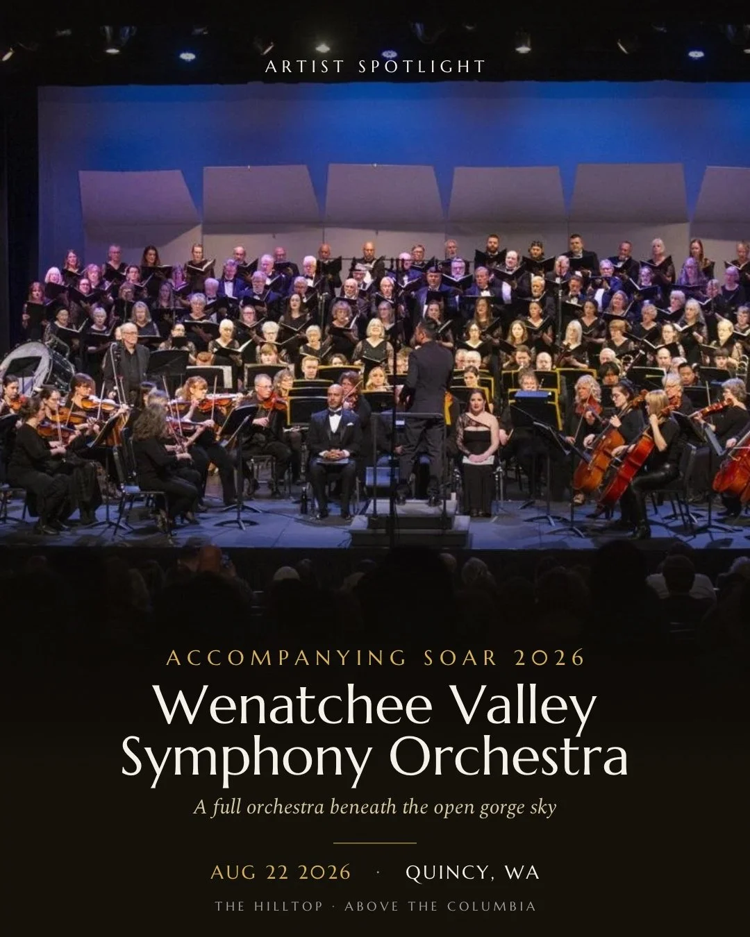 We&rsquo;re so excited to be part of the inaugural SOAR Festival at The Hilltop! ✨🎶

On August 22, the Wenatchee Valley Symphony Orchestra will take the stage Above the Columbia, opening an incredible evening of live music before joining David Foste