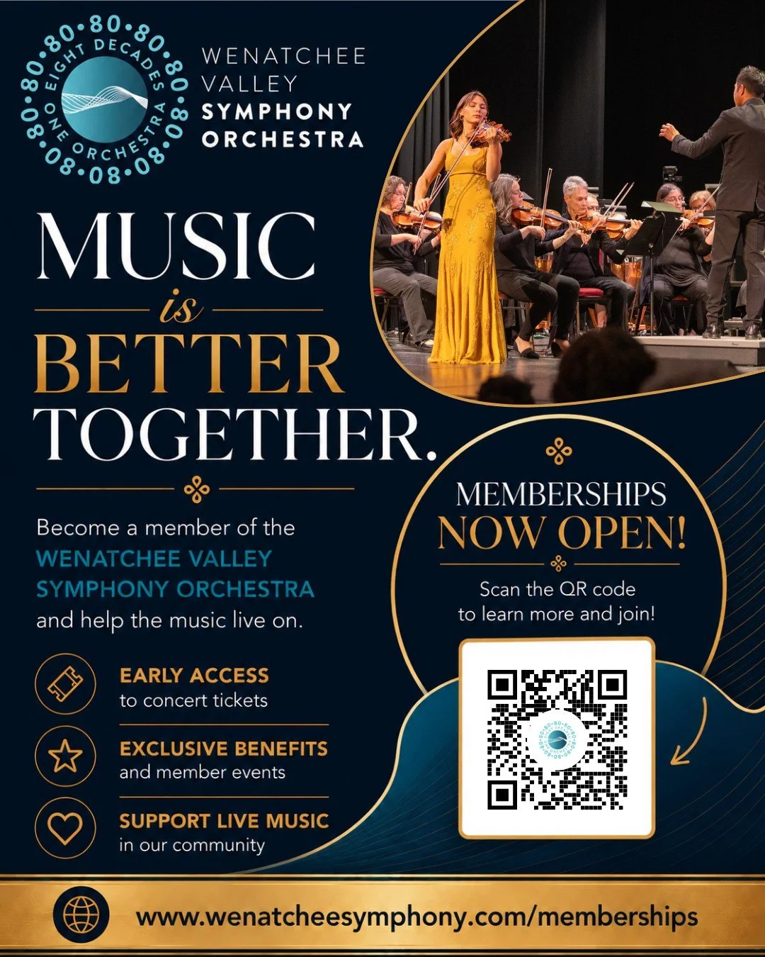 There&rsquo;s more than one way to be part of the music. 🎶

Through the Wenatchee Valley Symphony Orchestra&rsquo;s 𝐂𝐫𝐞𝐬𝐜𝐞𝐧𝐝𝐨 𝐂𝐚𝐦𝐩𝐚𝐢𝐠𝐧, your membership directly supports live symphonic music in our Valley and helps make each season 