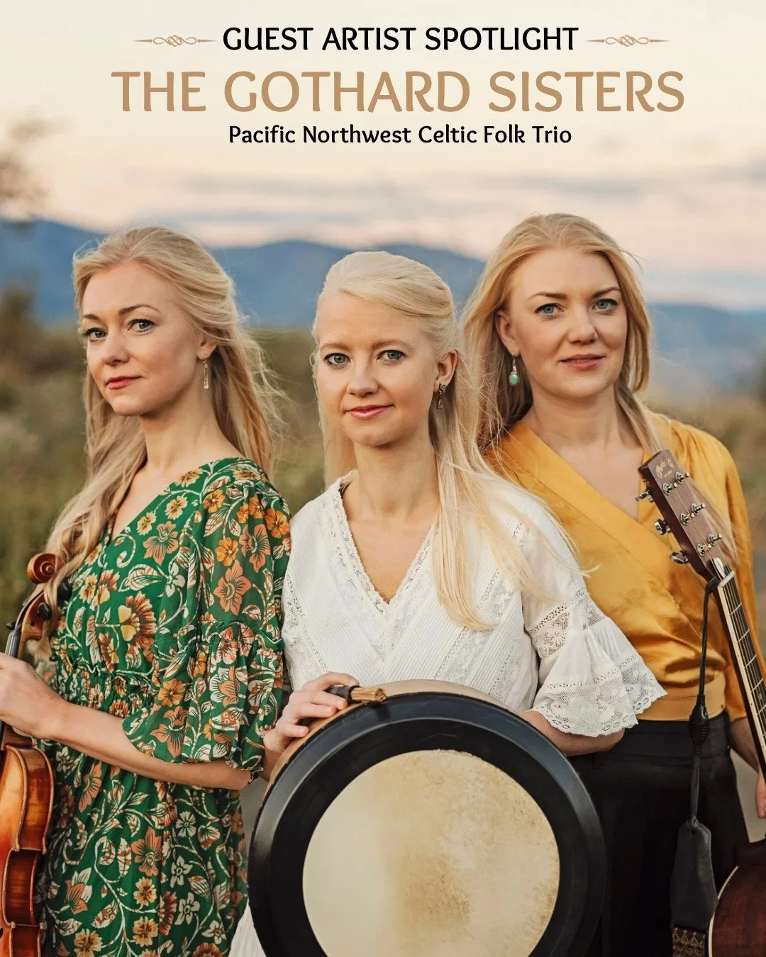 ✨Guest Artist Spotlight✨
Meet Greta, Willow and Solana, the Pacific Northwest trio behind The Gothard Sisters! 🎻

Classically trained violinists, multi-instrumentalists and accomplished Irish dancers, the sisters have created a sound all their own, 