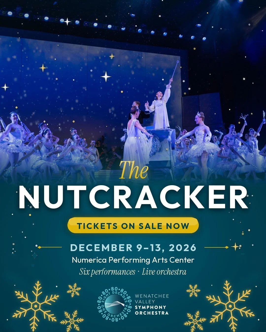 🎄 Tickets are now on sale for The Wenatchee Nutcracker!
Tchaikovsky's magical score comes to life with the Wenatchee Valley Symphony Orchestra performing live alongside the Fabulous Feet Academy of Ballet and performers from across the Valley. Stunn