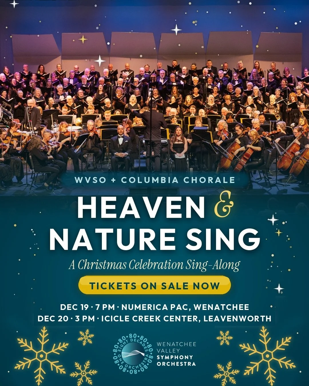 🎶 Come ready to listen &mdash; and ready to lift your voice!

Tickets are now on sale for Heaven &amp; Nature Sing: A Christmas Celebration Sing-Along! The Wenatchee Valley Symphony Orchestra and the Columbia Chorale come together for an evening of 