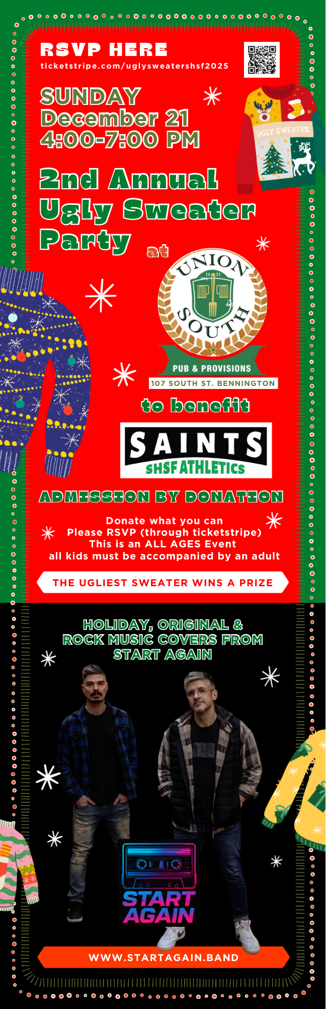 2nd Annual Ugly Sweater Party with Joe Frey - Start Again