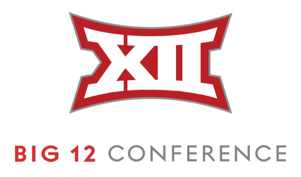 Big 12 Conference logo with a stylized red and white emblem and text.