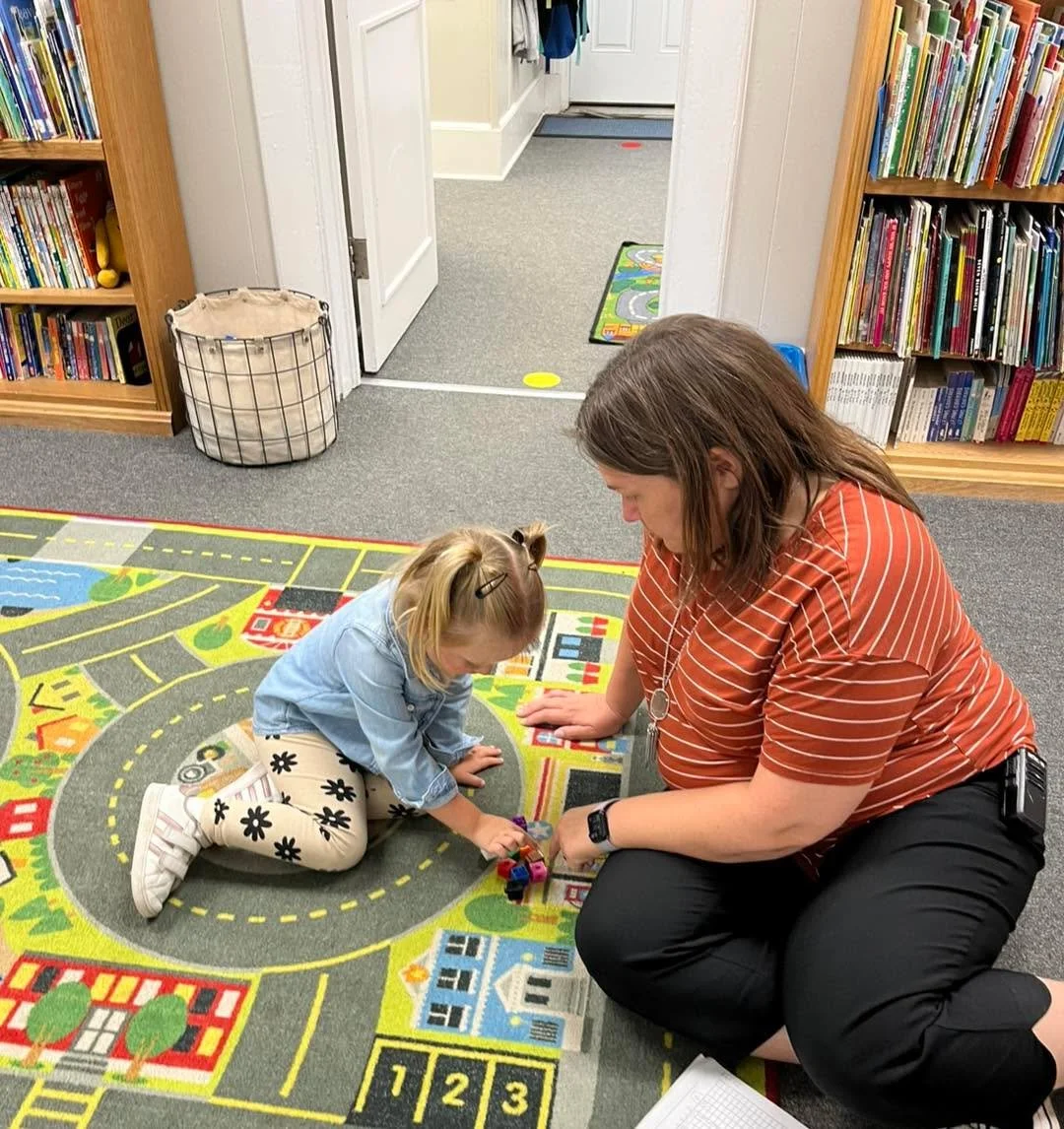 A shout out to Miss Brandi who not only comforts our little ones and provides extra support to our teachers but who also engages students with one on one leveled lessons. #playingislearning