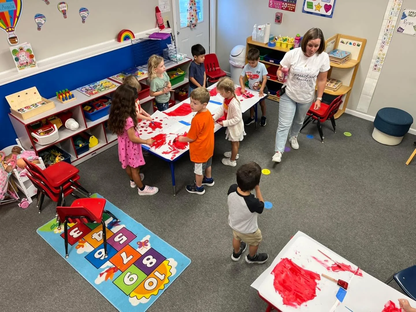 We painted the town red today for &ldquo;Red Friday&rdquo; as we explored different painting tools. #playingislearning