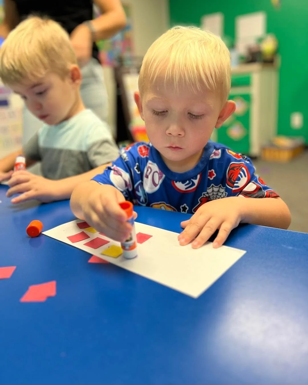 Our littlest learners have been busy this week building up their hand muscles and grasps with pattern squares, pincer finger  practice and floam!