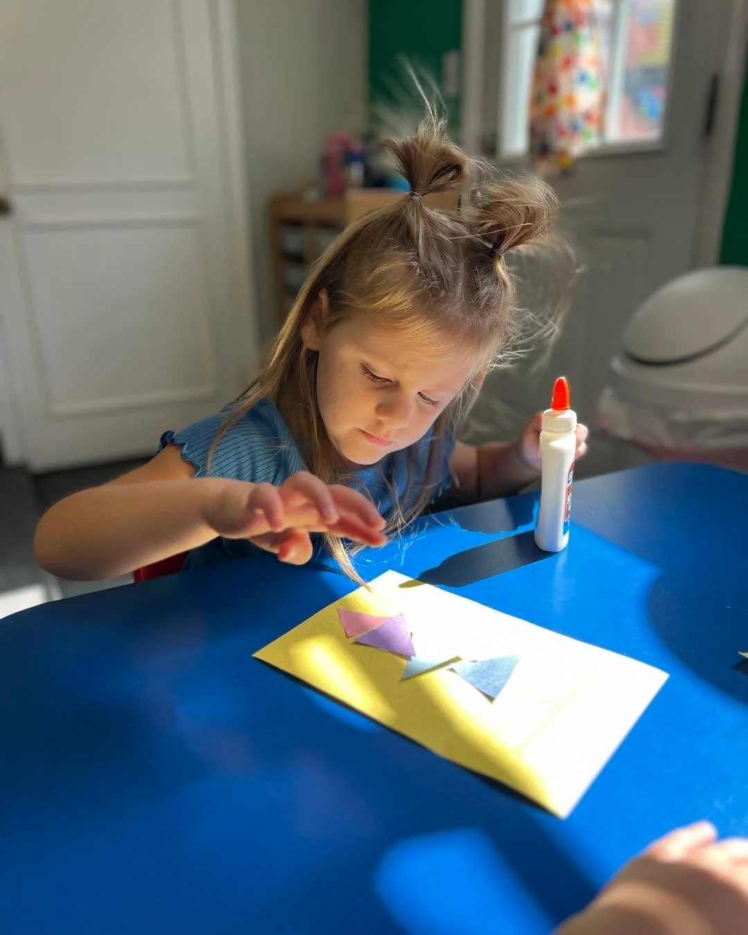 Sunshine through our windows and the chatter of preschoolers always makes for a good day. #tisfortriangles #playingislearning