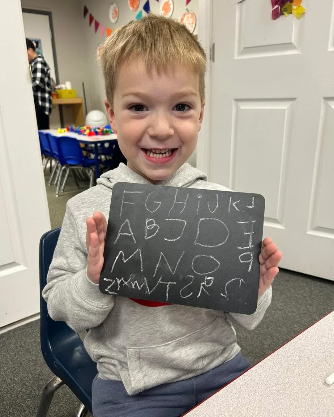 The pride you feel when you can write the whole alphabet! 🥰