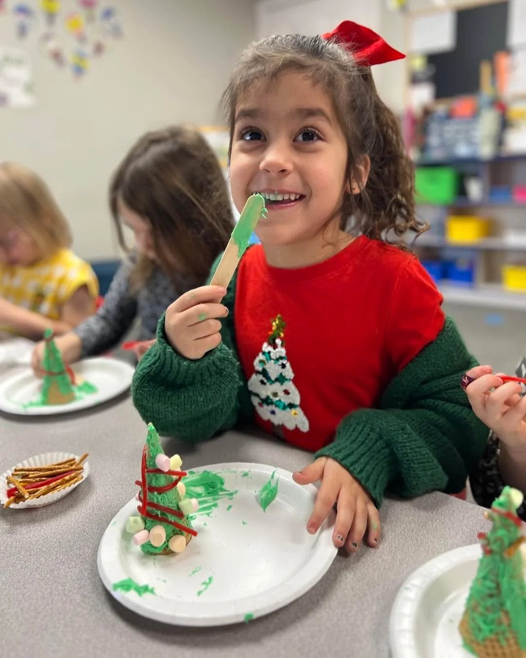 Preschool Motto for Baking Day: Ice a little, taste a lot! #ediblechristmastrees🌲🎅