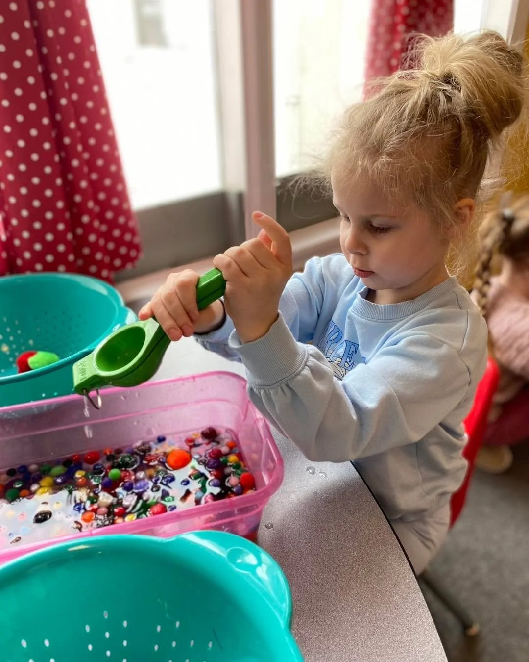 We love when practical life skills mix with play! Students practiced using a citrus squeezer in centers this week. Our lemonade is going to be on point this summer! #playingislearning