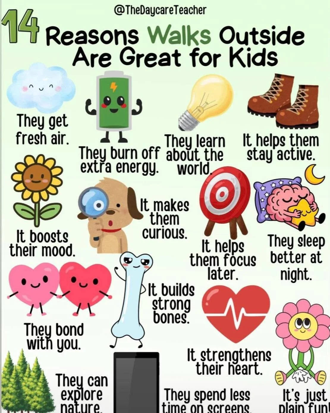 Take advantage of this fantastic weather and head out for a walk this week! #playingislearning