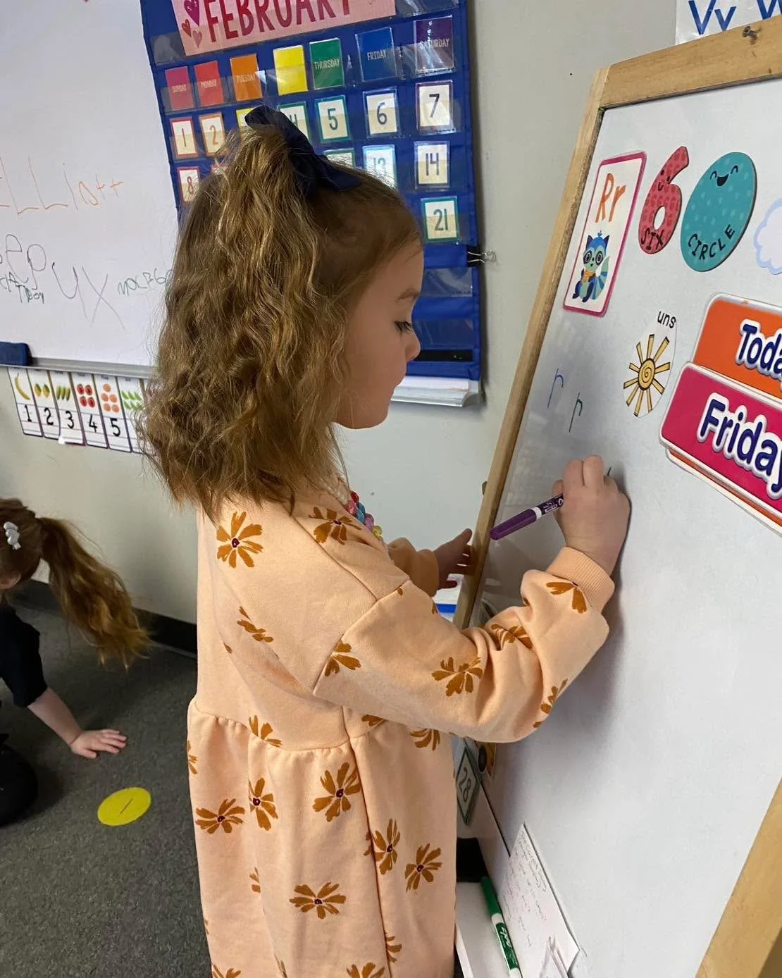 Did you know that writing on a vertical surface improves grip strength, increases wrist stability and encourages writers to cross their midline with their dominant hand? And our students just think they are signing in for attendance!