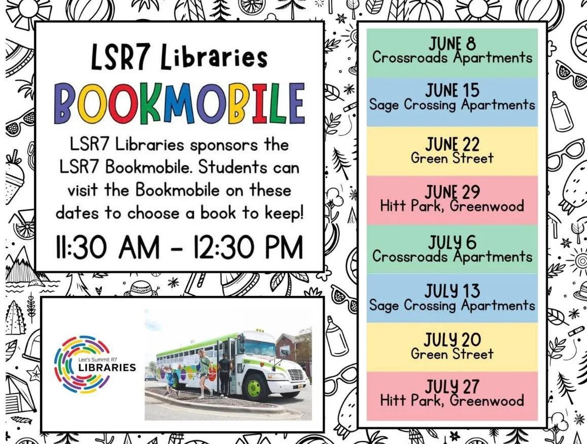 Mark your calendar! The book mobile is coming to a neighborhood near you! 📚🚌📚