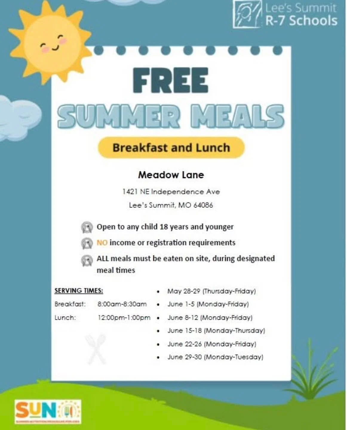 The LSR7 Summer Meal Program is for everyone! Check out where you can get a healthy breakfast and lunch for your preschooler!