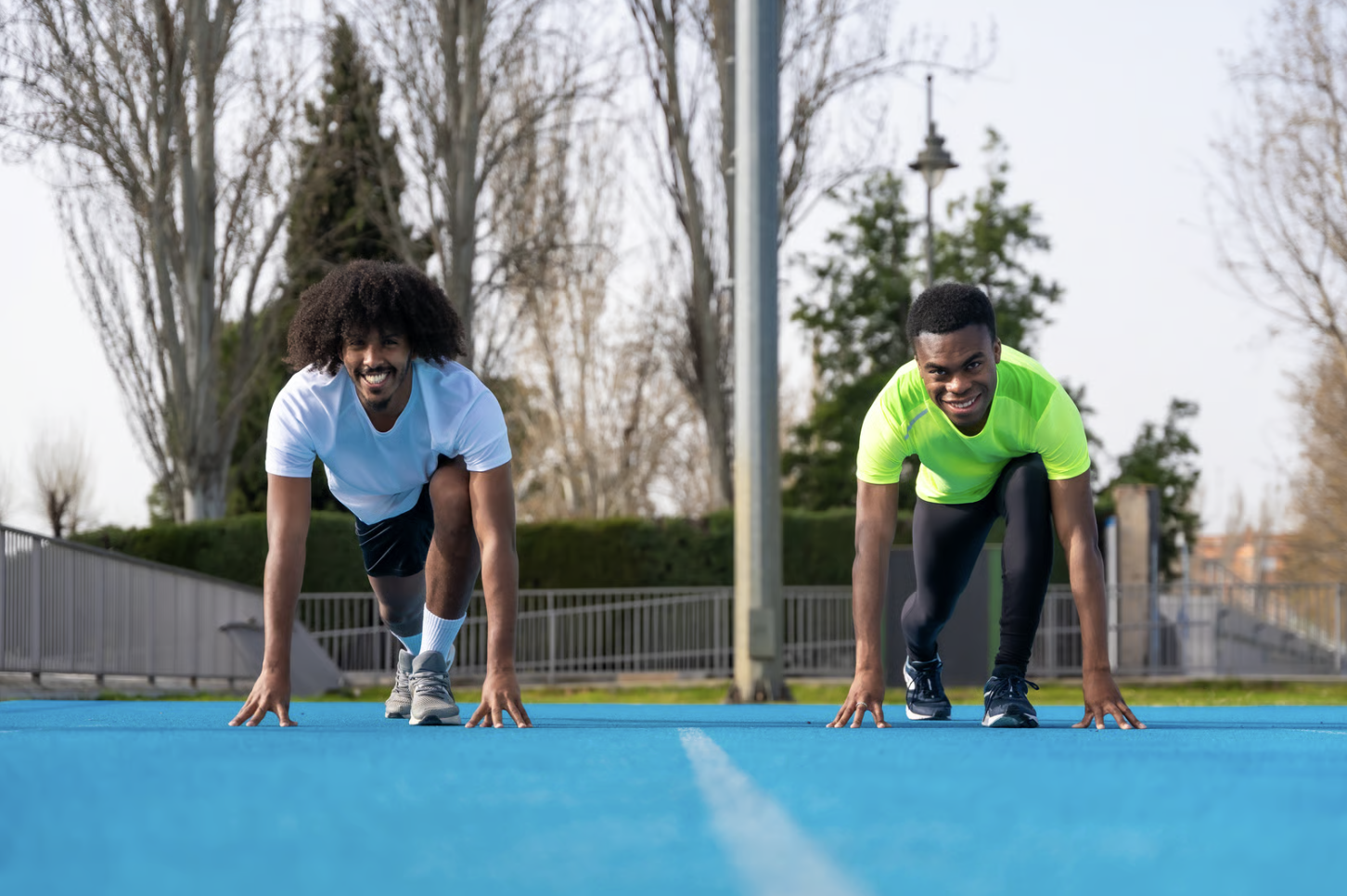 Two men on a track.
