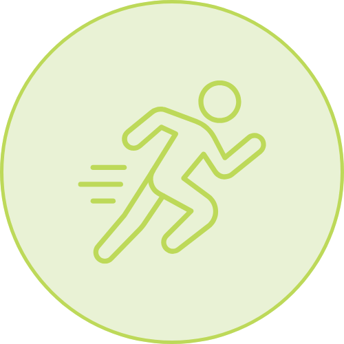 An icon of a person running.