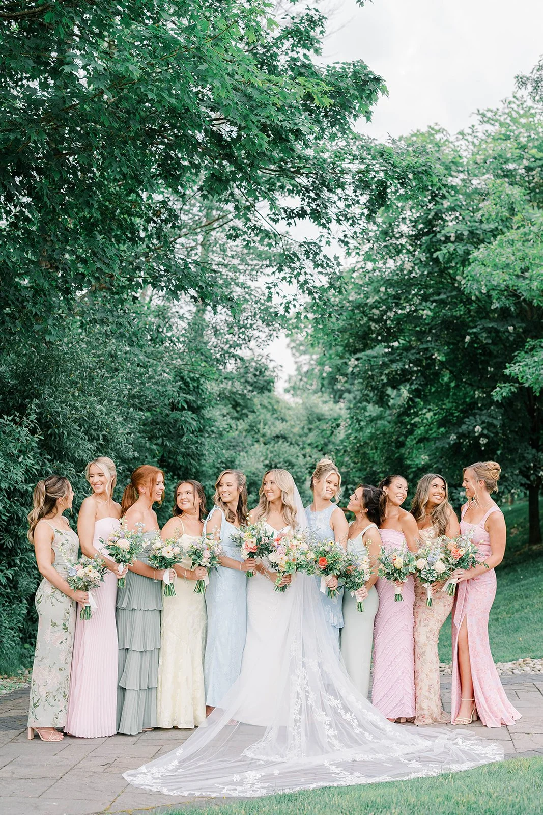 Mismatched bridesmaids dresses bridal party.jpg