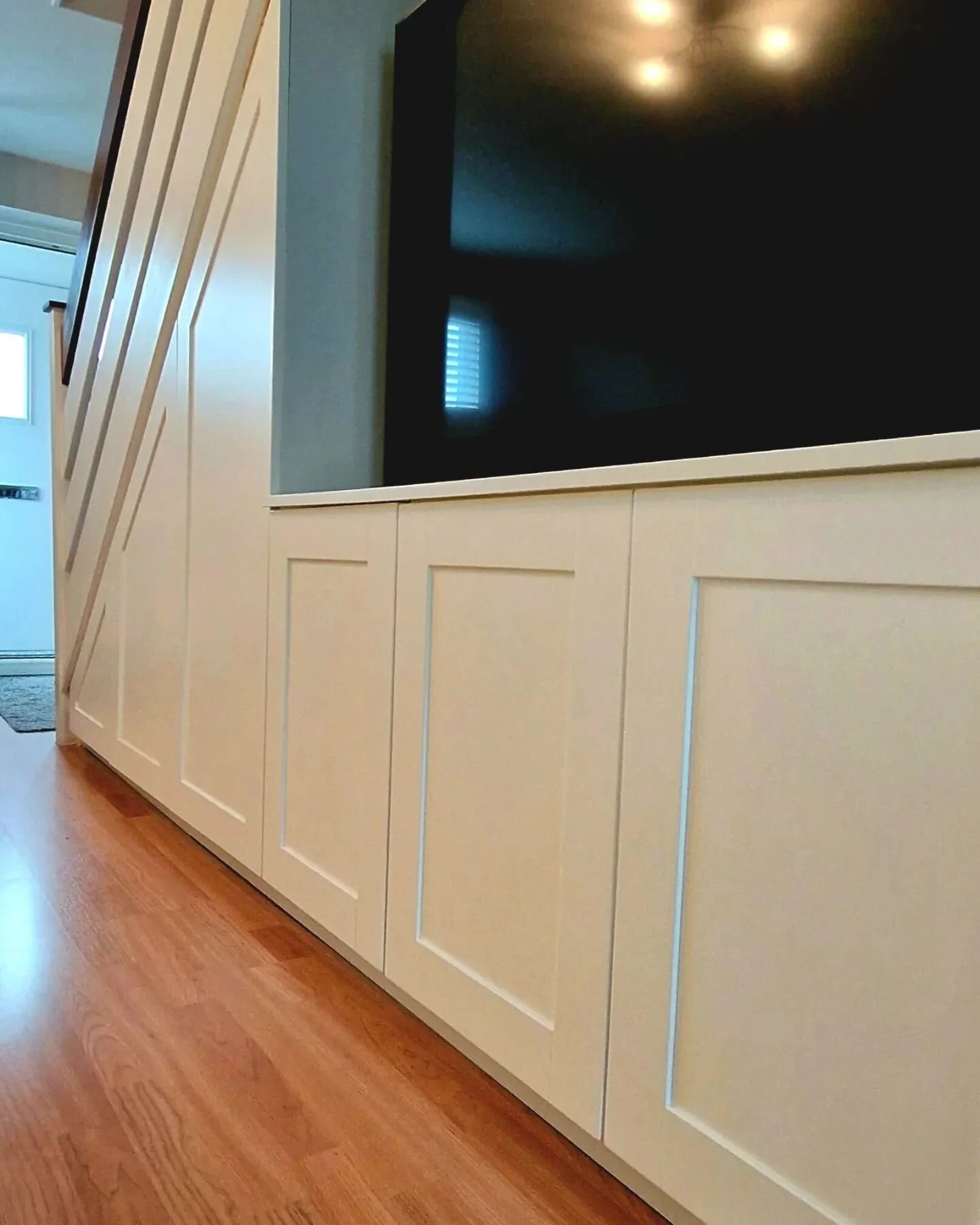 Happy New Year from us at CustomBuild Carpentry.

First job back for us, and we have  been making great use of some awkward space under the stairs with bundles of cupboard space!
.
.
.
.
.
.
.
#carpentry #custombuild #shed #building #woodworking #woo