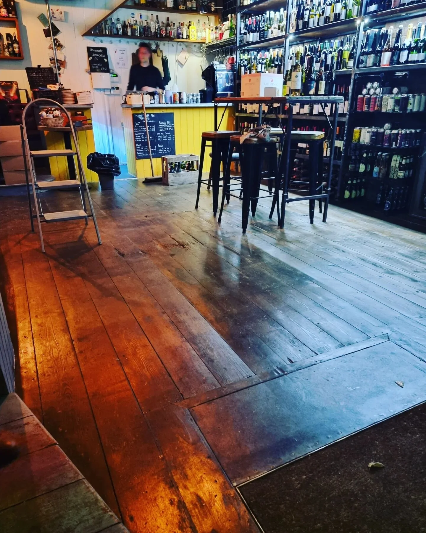 Very enjoyable floor refurb at our favourite bar in Eastbourne, @levelswine
