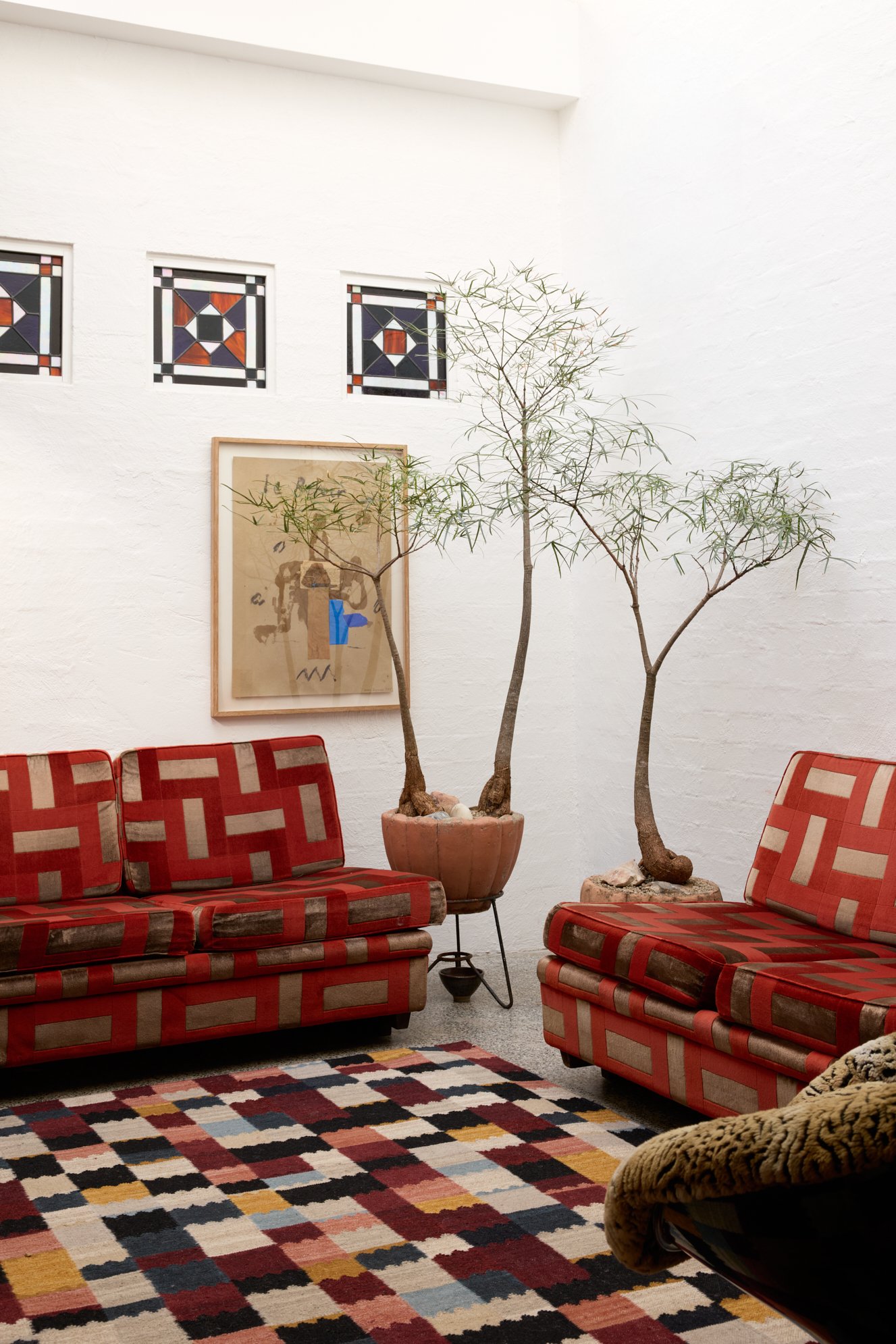 Faroukh kilim rug designed for commercial and hospitality spaces by Nasim Koerting. Custom sizes, made of wool , crafted by Totzke Rugs.