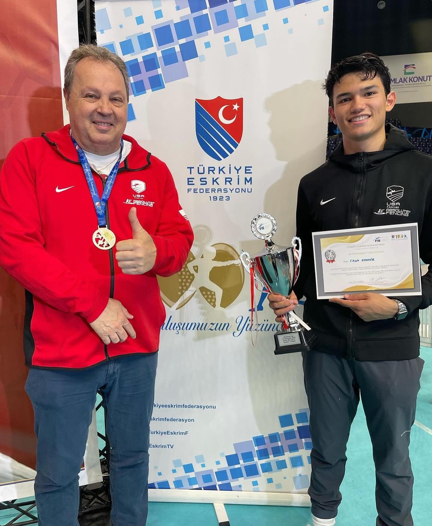 Good luck to our 3 MTeam fencers competing at the 2024 Jr. &amp; Cadet World Championships: Chase Emmer (TeamUSA), Alessio Fukuda (TeamPeru), &amp; Aris Kiayias (TeamCyprus). All three of them are returning from previous Jr. Worlds and will be coache