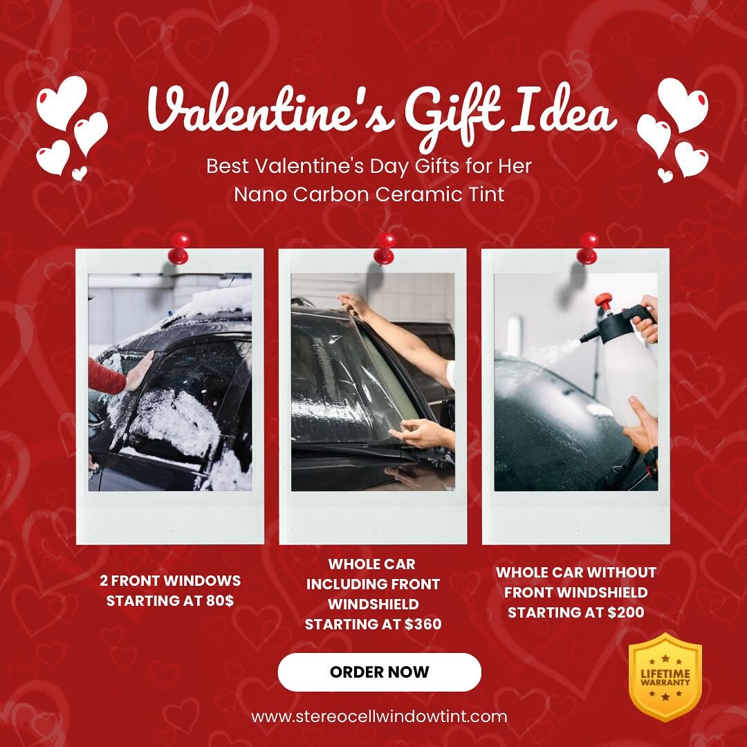Your vehicle deserves a Valentine&rsquo;s Day Gift 🎁 🥰

Treat your ride to a quality nano carbon ceramic window tint package 😍😍😍

Front windshield package available 🙌🏻🙌🏻🙌🏻

Hurry up ⏳⏰

#downey #losangeles #longbeach #whittier #picorivera 