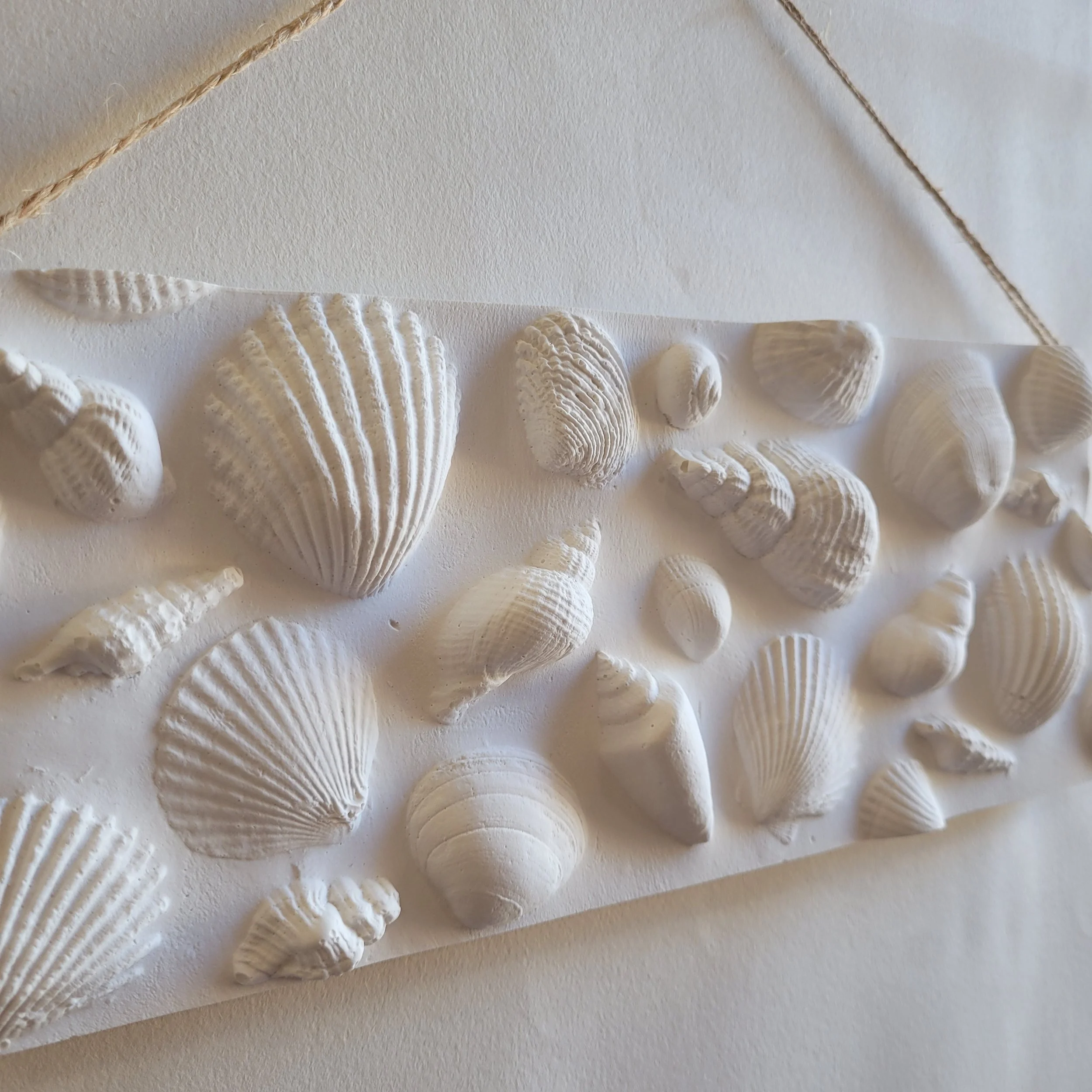 'Island Seashells' Imprint Cast Decorative Plaster Tile (Natural ...